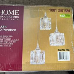 Home Decorators 3 Light Pendant Crystal Chrome LED