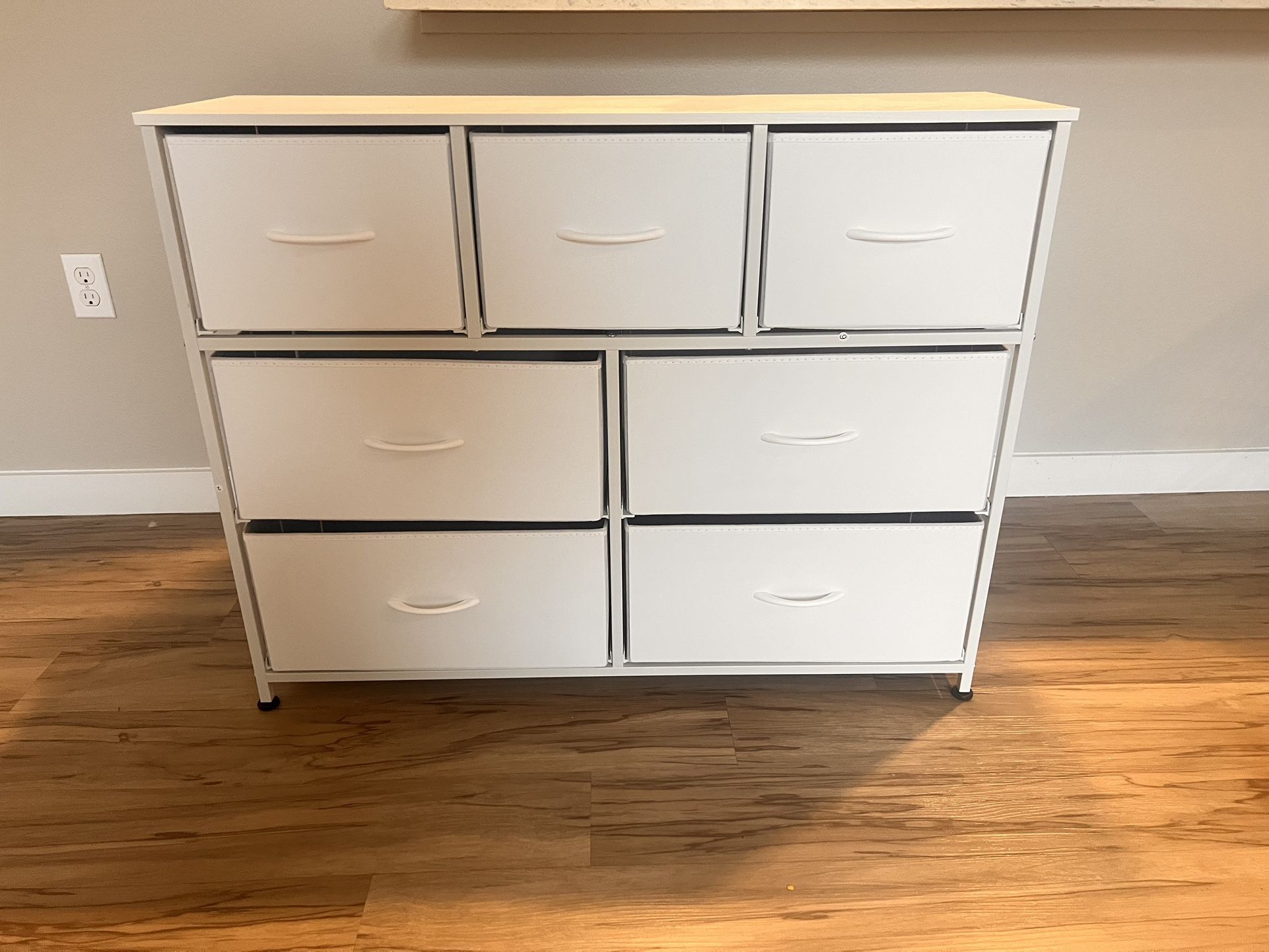 7 Drawer Dresser TV Stand, Dressers for Bedroom, Fabric Storage Tower, Hallway, Entryway