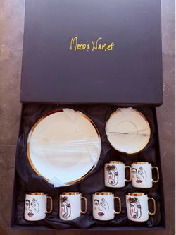 NEW, Beautiful Set Of 6 Coffee Cups With 6 Matching Dessert Bowls
