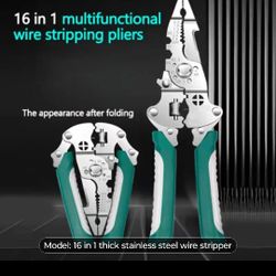 Stainless Steel Multifunctional Wire Stripping Pliers with a Foldable Design
