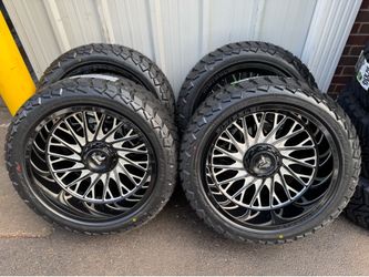 NEW 22x12 fittipaldi wheels wrapped in 33x12.50r22 AMP tires