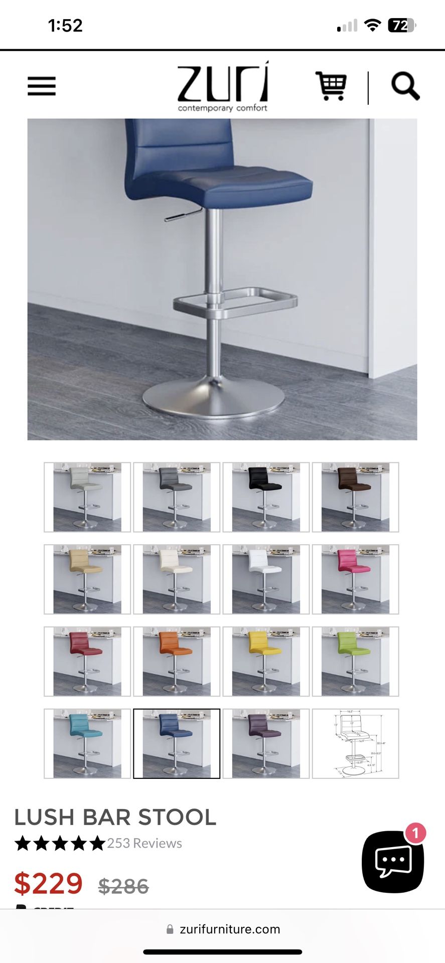 Zuri Bar Stools Of Them Blue