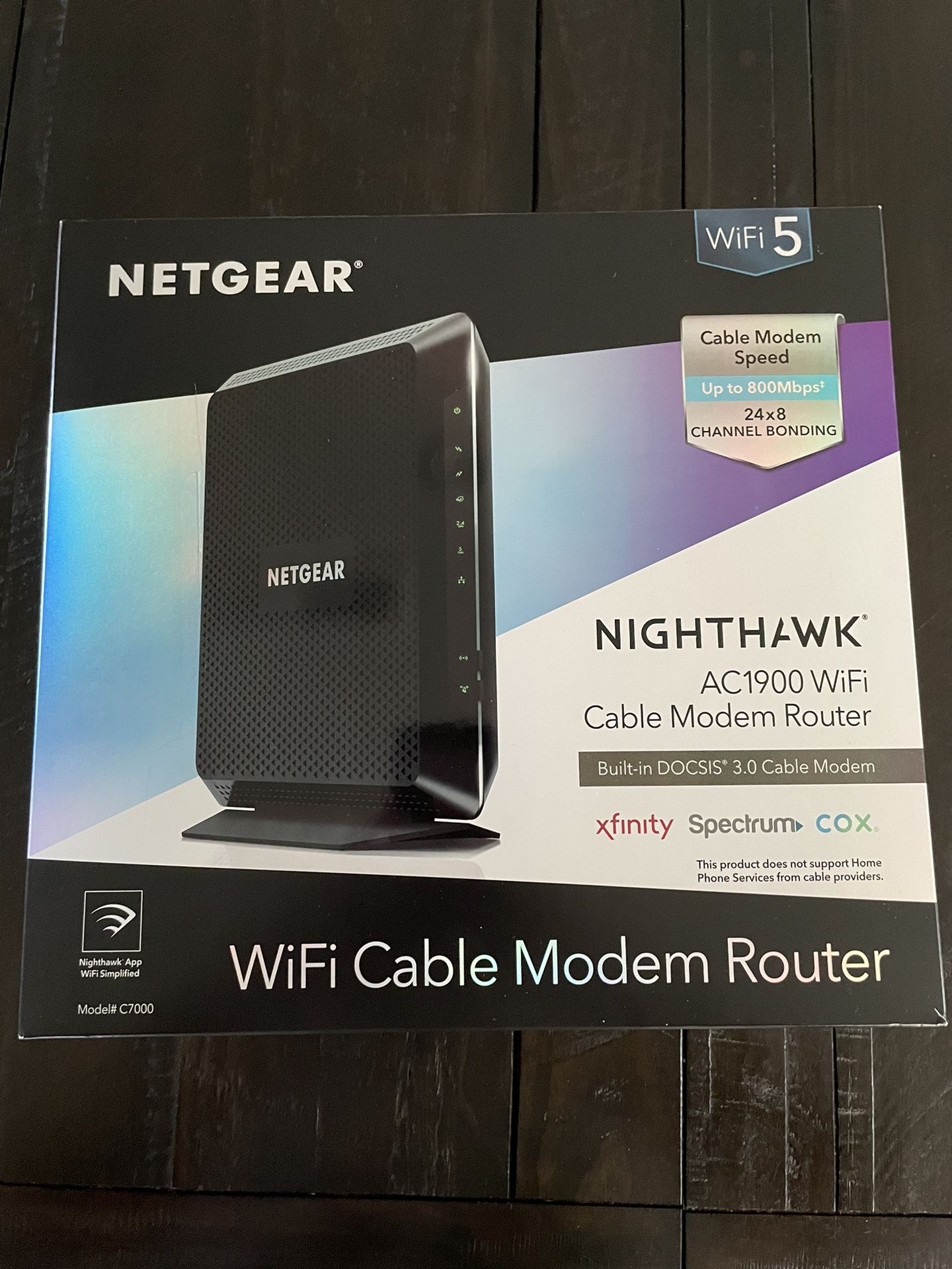 NETGEAR - Nighthawk AC1900 Router with DOCSIS 3.0 Cable Modem - Black