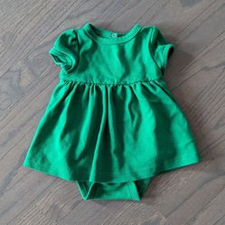 Primary Baby Girls Dress Bodysuit, 3-6 Months, Green