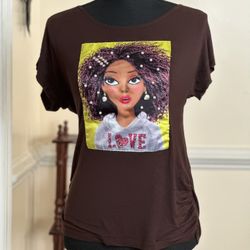 Casual Scoop Neck Graphic Tee