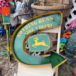 John Deere Sign Metal 22" X 20" 