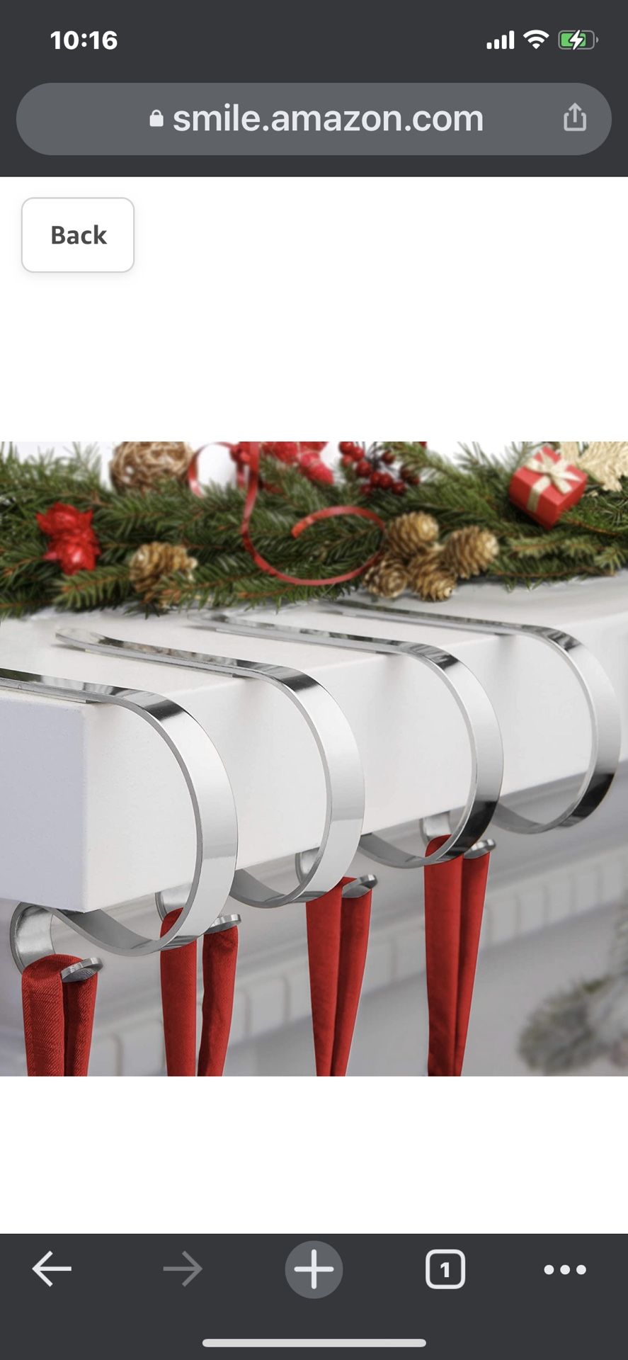 Christmas Stocking Holders for Mantle,4 Pack Adjustable Stocking Holder Non-Skid Stocking Hangers Lightweight Stocking Hooks for Fireplace Home Decor