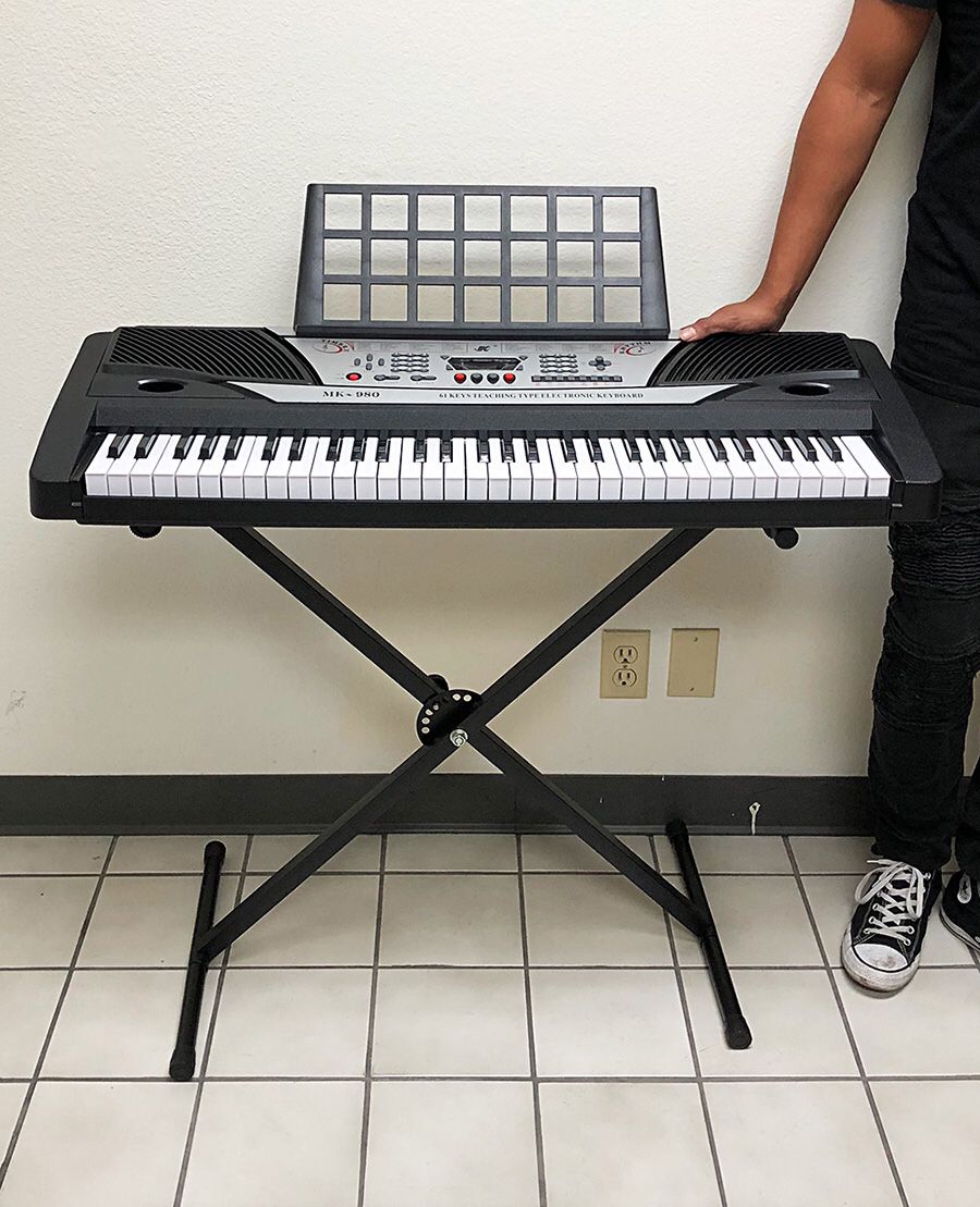 (NEW) $75 Music Electric Keyboard Digital 61 Key Piano Beginner Organ w/ Stand