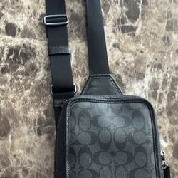 Coach Crossbody Bag Signature Charcoal Black Men's c9867