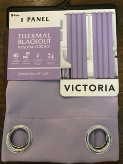 Victoria 1 Panel 84” X 54”  100% Thermal Blackout Window Curtain Lavender