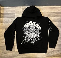 Sp5der Black Hoodie Spider Web Graphic