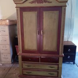 Vintage Wood Cabinet 40 Wide 65 Height 20 Deep