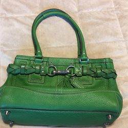 COACH Hampton Green Pebbled Leather Bag