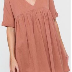 NWOT Listicle V-Neck Babydoll Tunic Sz L