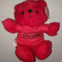 Vintage 1986 Crayola Red Teddy Bear Stuffed Plush Toy W/tag


