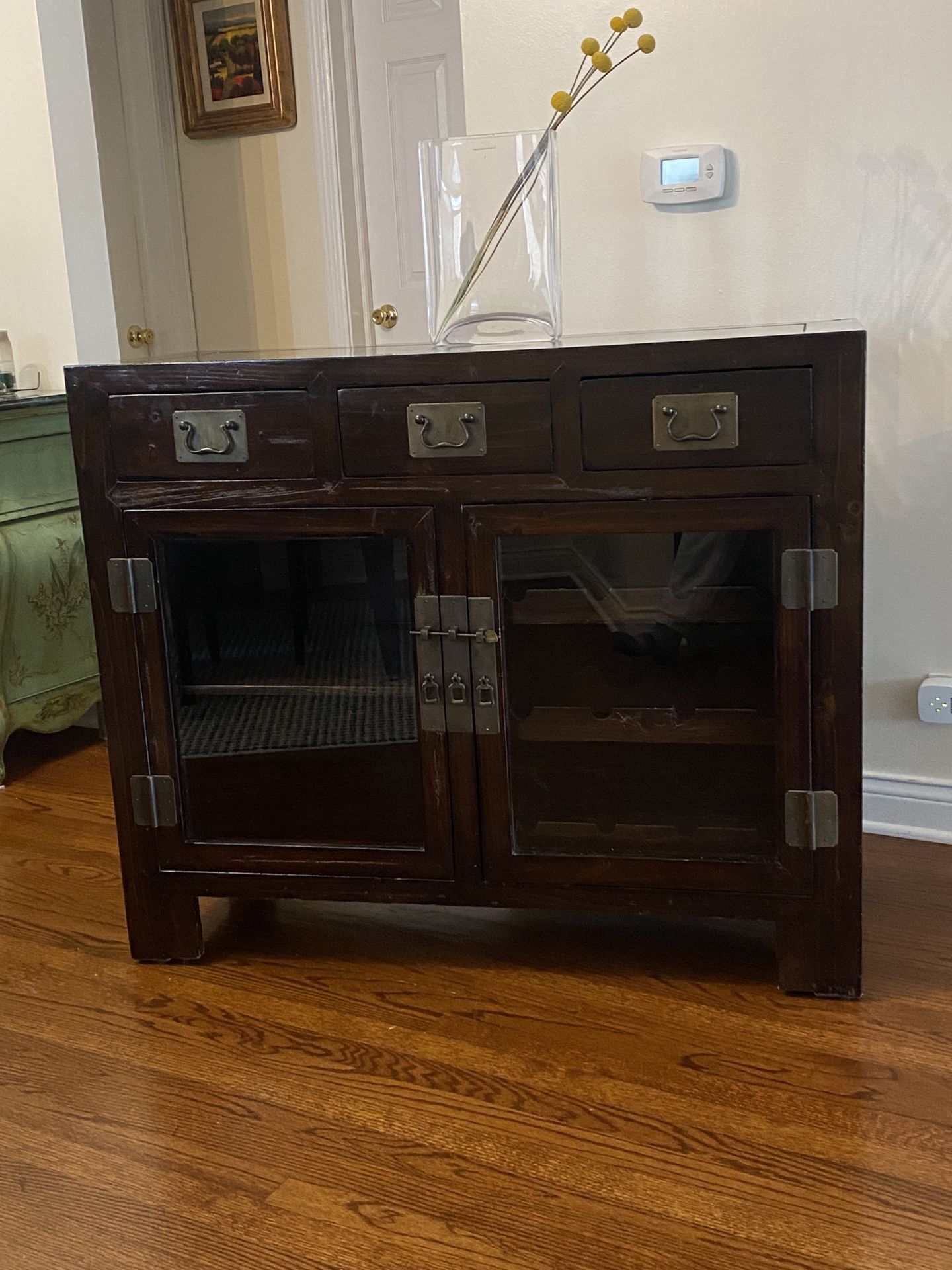 World Market Credenza Buffet Sideboard Wine Bar Rack In Excellent Condition