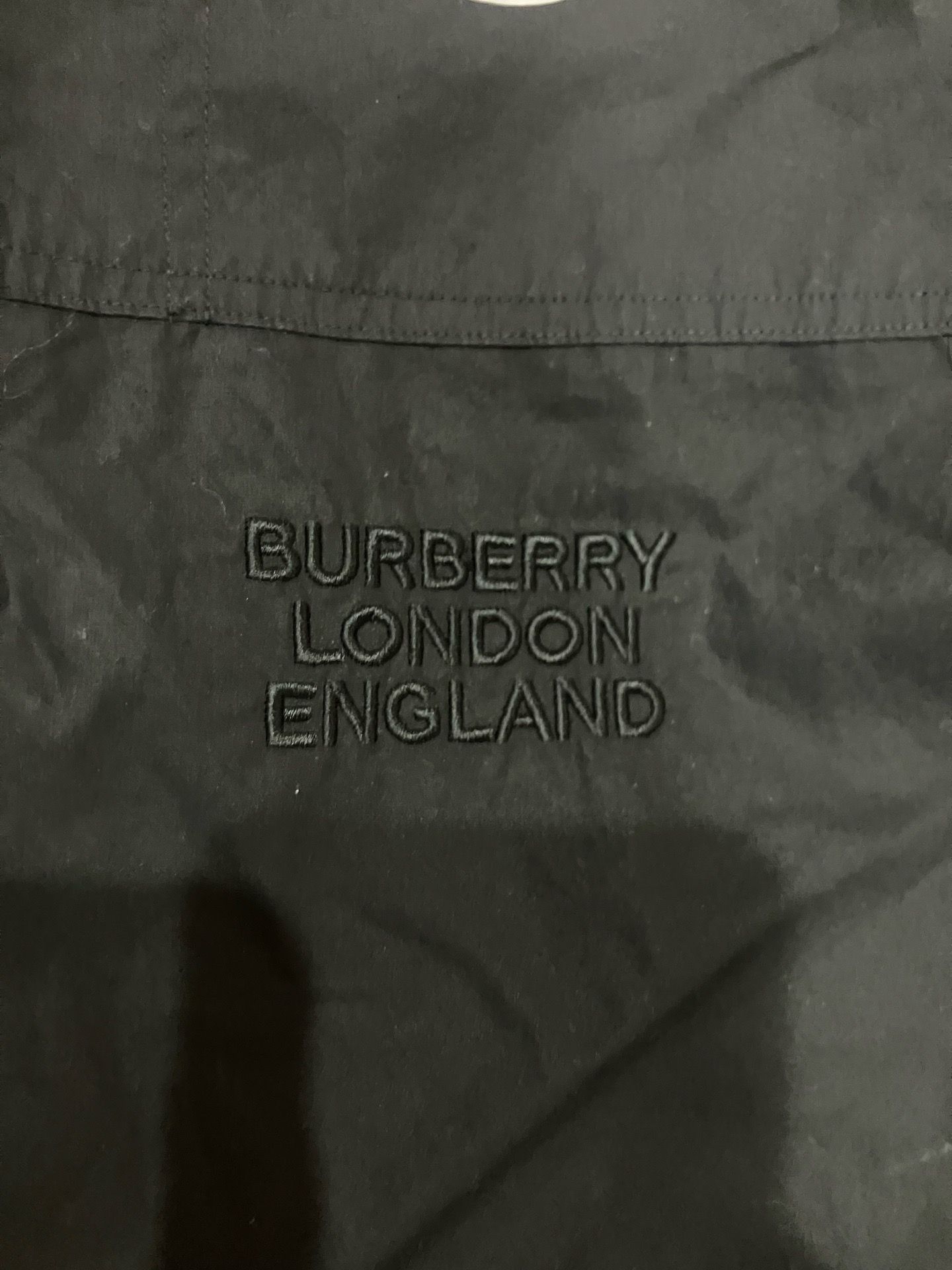Burberry button up black short sleeve