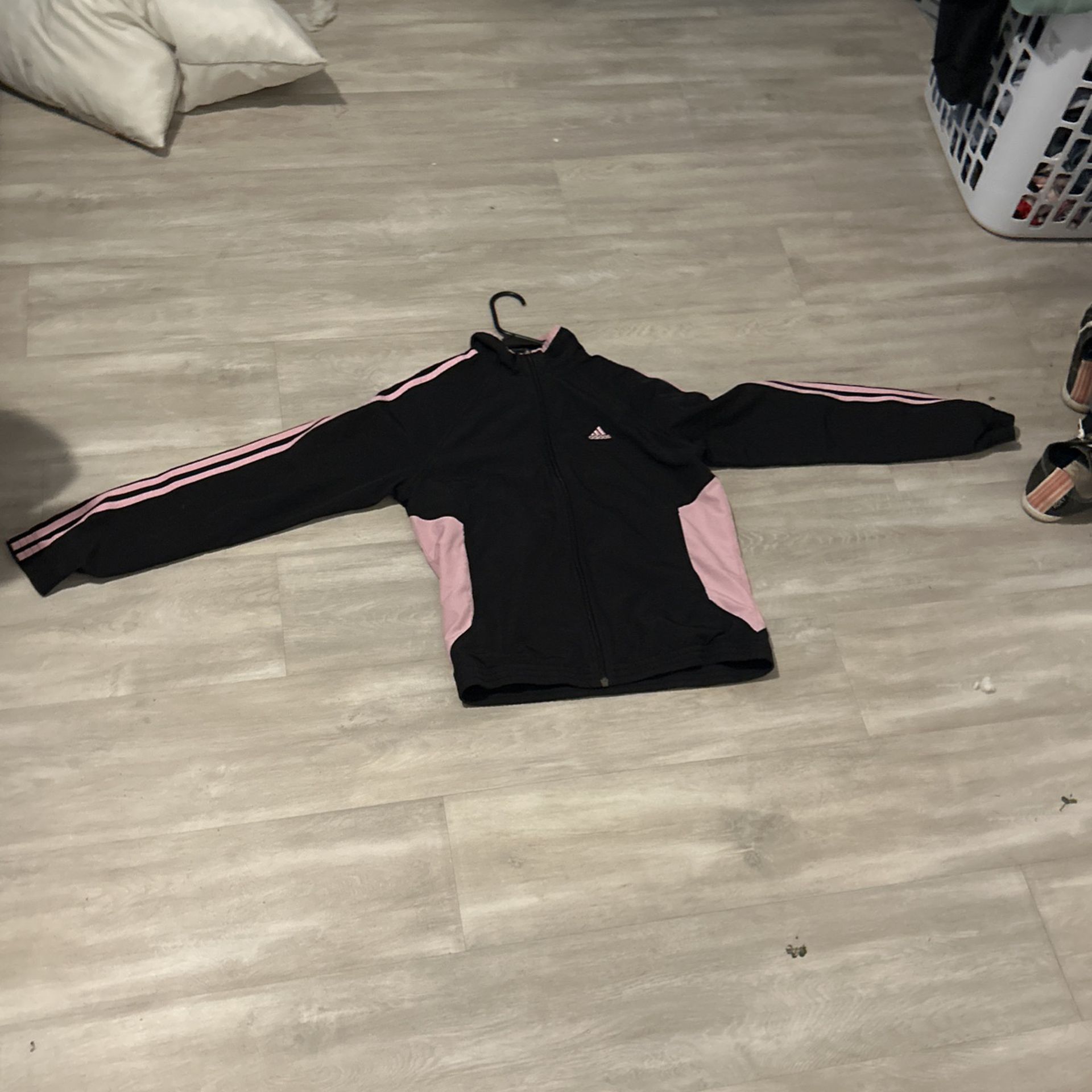 Adidas, Pink And Black,rain Jacket
