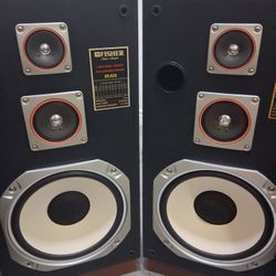Vintage Fisher Floor Standing Wood Speakers