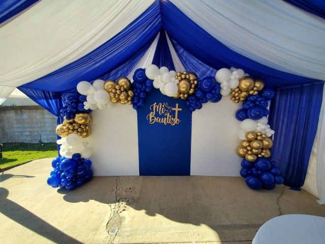 Bautizo Decorations, Balloon Garland, Backdrops