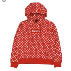 supreme x louis vuitton collab hoodie pull over