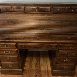Solid Wood Roll Top Desk