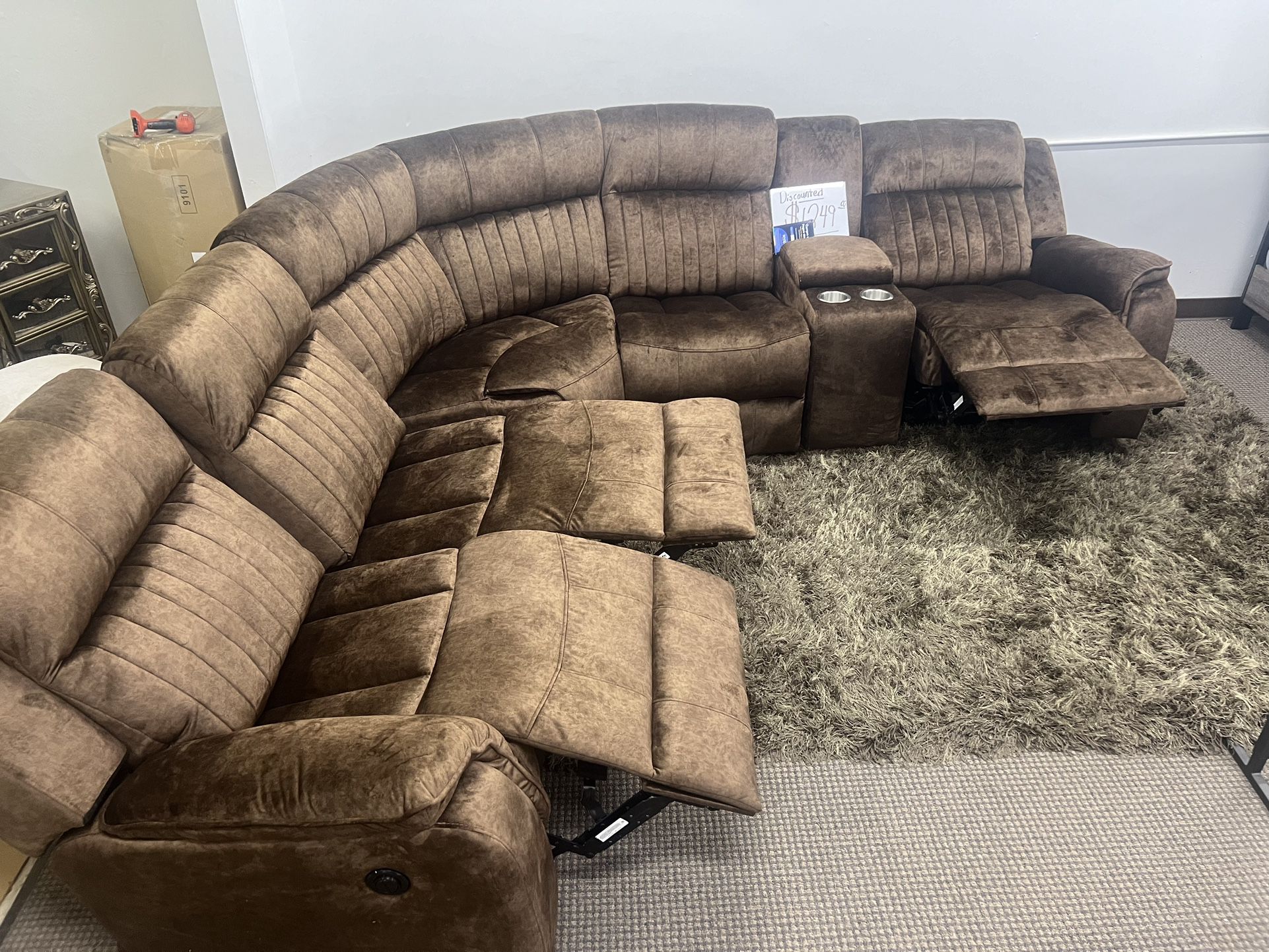 🛋️NEW!! In BOX 📦 Power Recliner BARGAIN 3 Suede Recliner Sectional