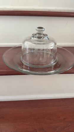 Vintage Princess house crystal plate with cheese dome