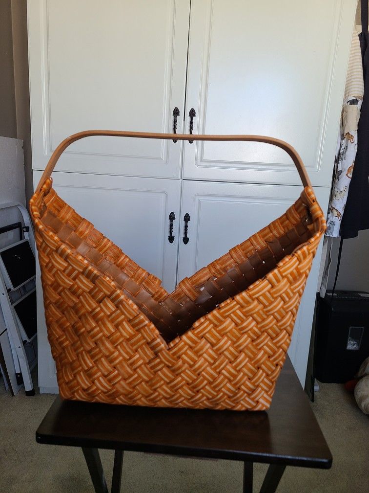 Extra Large Vintage Woven Basket Beach Bag