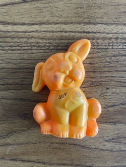 Vintage Orange Plastic Dog/Bunny Figurine – Hollow Mold Toy