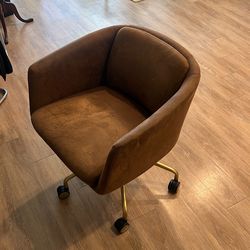 Suede leather chair