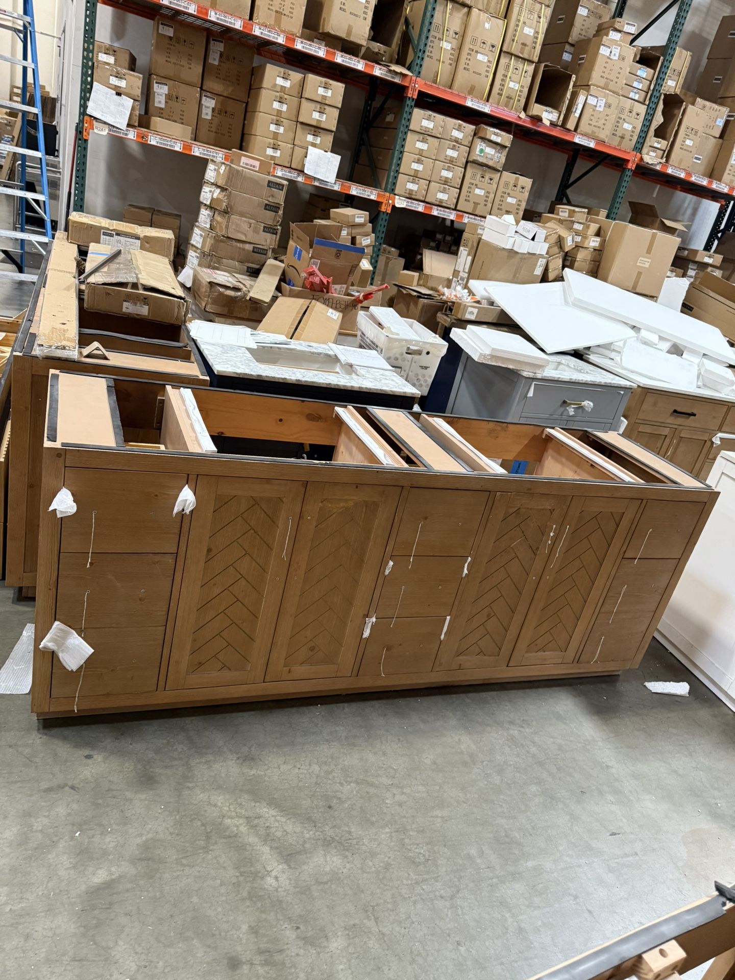 83” Bathroom Vanity,in Wood Color ,cabinet Only