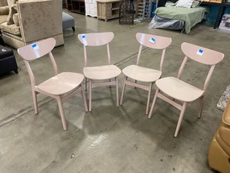 WEST ELM Baby Pink Set of 4 Café Dining Chairs