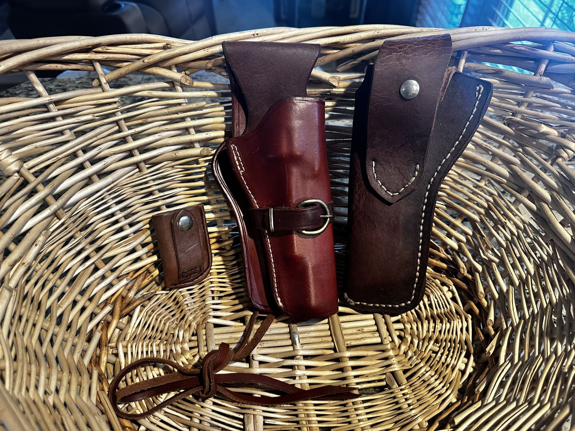 2 10” Leather Holsters And 4” Holster OBO