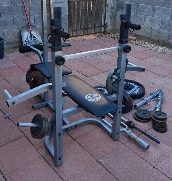 Workout Bench With Weights And Bars