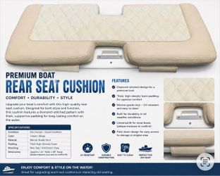 Boat Rear Seat / Upholstered Compartment Hatch – Marine Vinyl – Approx. 41