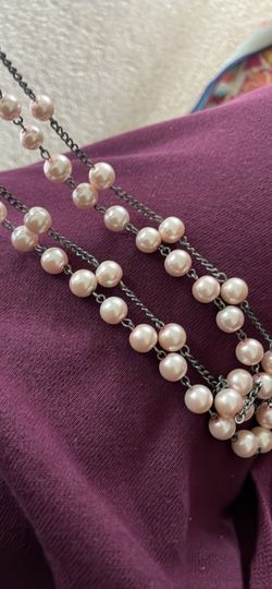 Pearl necklace and earrings