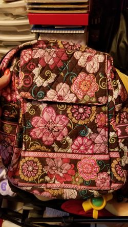 Vera bradley pink and brown book bag