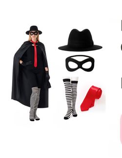Burglar Bandit Hambugluar  Costume Set Women's Size L/XL (No shorts Included)