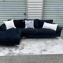 Black Suede Sectional (Delivery Available!)