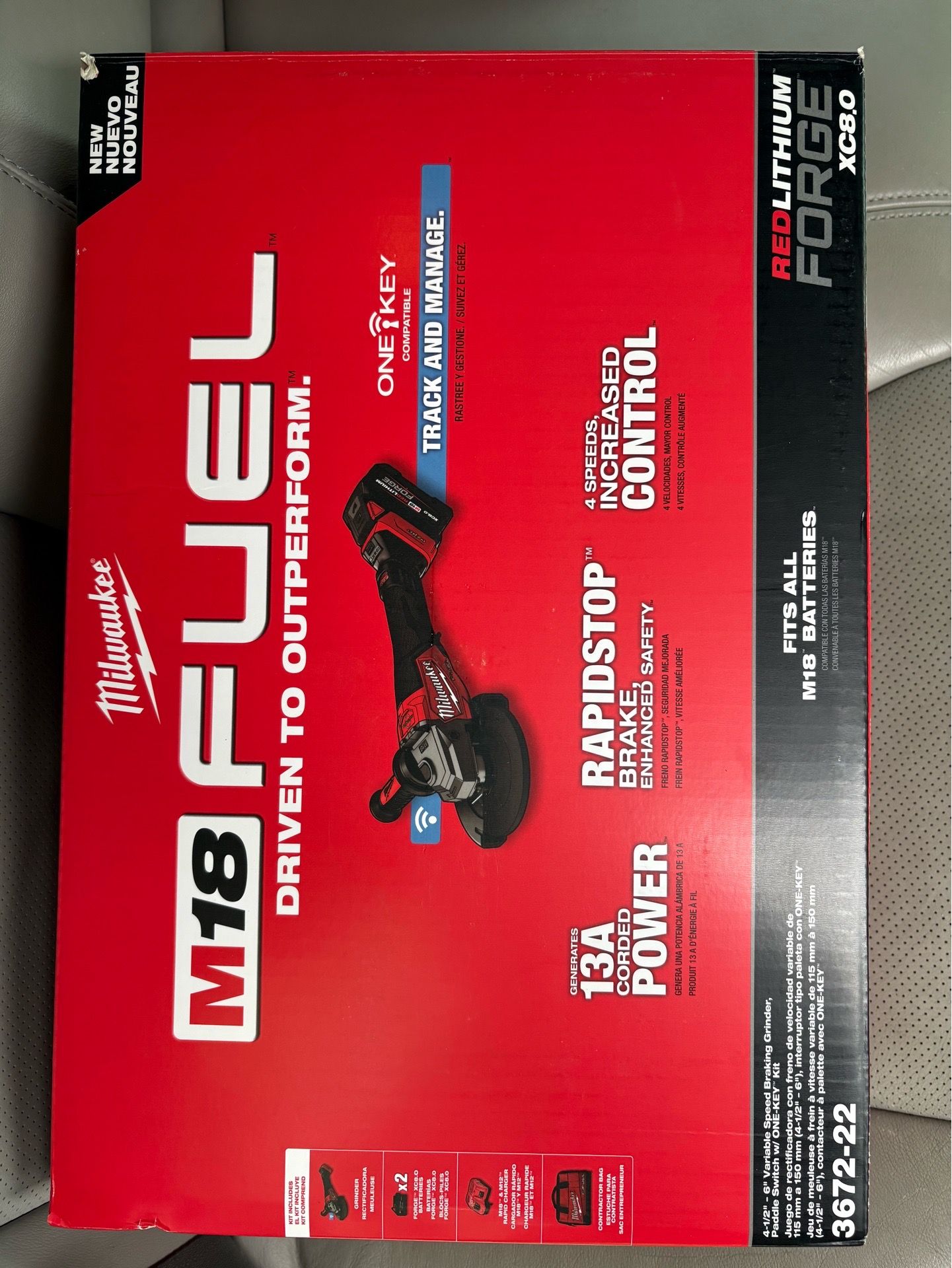Brand New 4-1/2 - 6" Variable Speed Braking Grinder, Paddle Switch w/ ONE-KEY" Kit