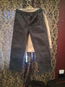 Vintage 2013 Carhartt B136 BLK Double Knee Work Pants - Faded Black 34x32