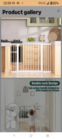 keny 29"-42.5" Baby Gate for Stairs, Auto Close Safety Dog Gate
Pressure Mounted Easy Walk Through Pet Gate for Doorways, Durable Stair Gate, 30" Tall