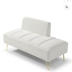 White velvet bench