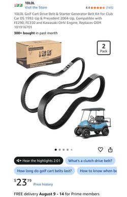 Golf cart drive & starter generator belt kit