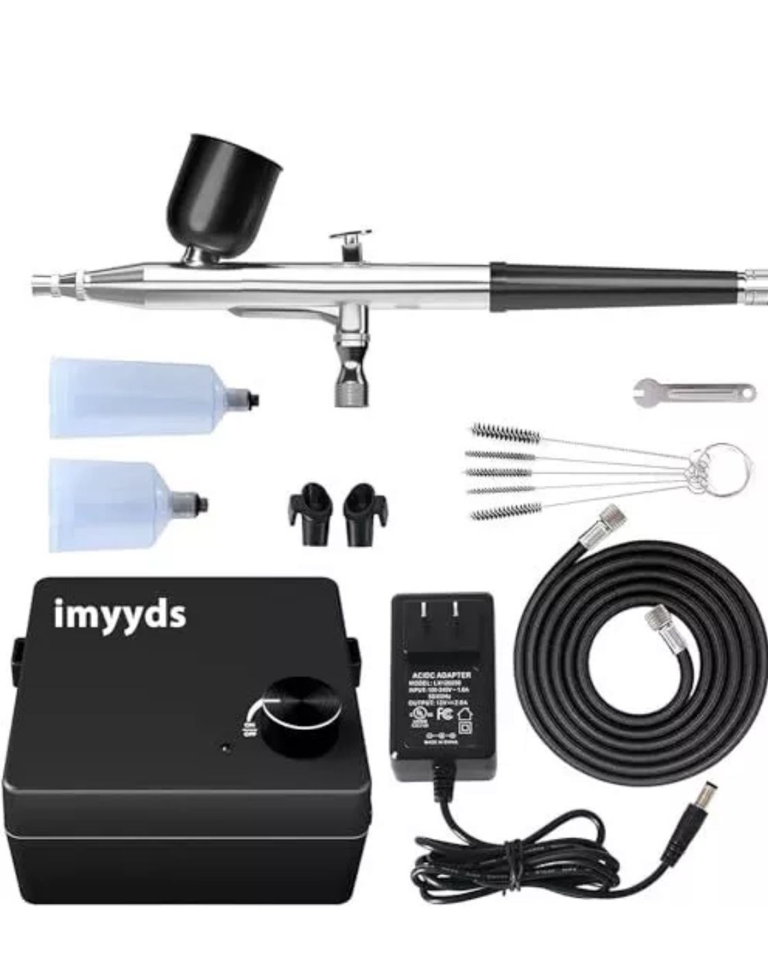 imyyds 35PSI Airbrush Kit with Compressor Stepless Adjustable Air Brush Kit w...