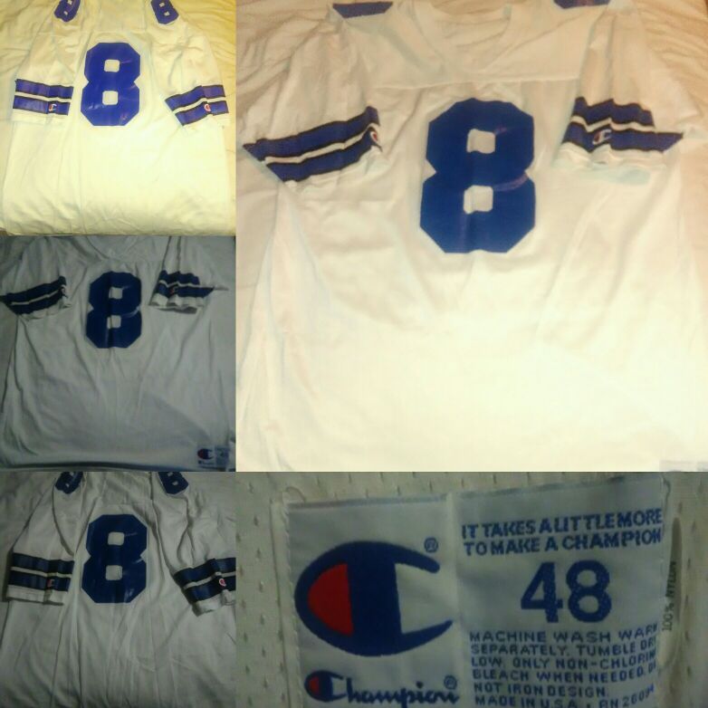 Troy Aikman 8 Dallas Cowboys Champion Nfl Jersey 48