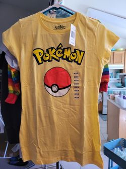New Pokemon Tee yellow with tag Women Size M