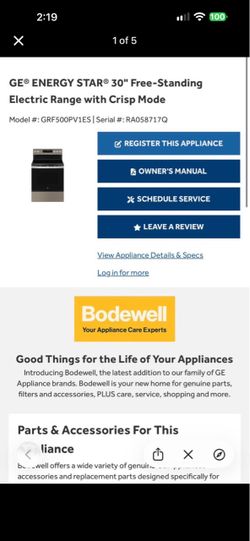 GE 30" Free-Standing Electric Range with Crisp Mode