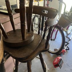 Wooden Stools With Gold Rim